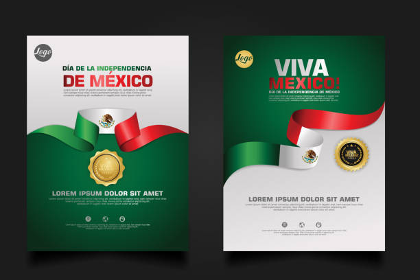 Mexico happy Independence Day background template Mexico happy Independence Day background template for elements material design a poster, leaflet, brochure, flayer, cover books and others users mexican independence day images stock illustrations