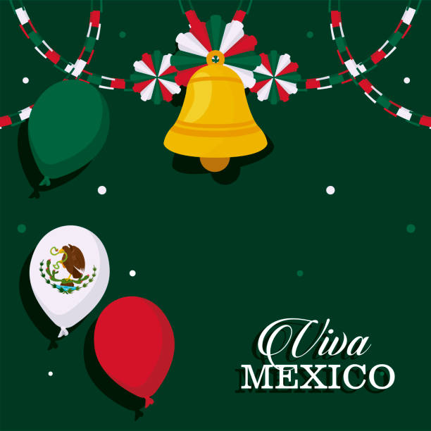 mexico independence day poster vector art illustration