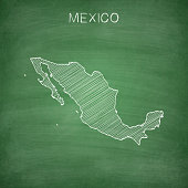 Map of Mexico drawn in chalk on a green chalkboard with chalk traces. Vector Illustration (EPS10, well layered and grouped). Easy to edit, manipulate, resize or colorize. Please do not hesitate to contact me if you have any questions, or need to customise the illustration. http://www.istockphoto.com/portfolio/bgblue