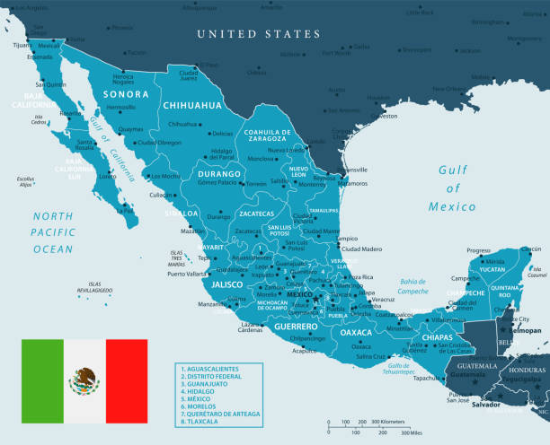 Map of Mexico - Vector illustration