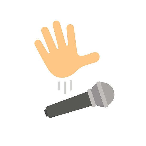 иллюстрация падения микрофона - drop the mic emoji stock illustrations.