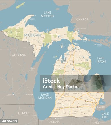 istock Michigan Map 481967319