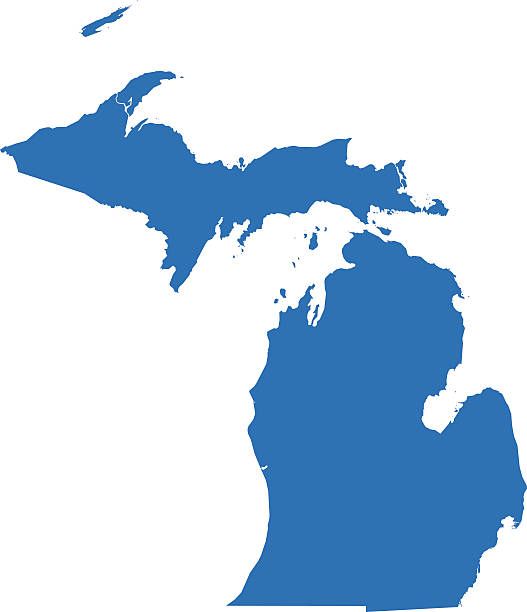 Michigan Map Highly detailed map of Michigan for your design and products. michigan stock illustrations