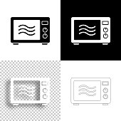 istock Microwave oven. Icon for design. Blank, white and black backgrounds - Line icon 1380867064