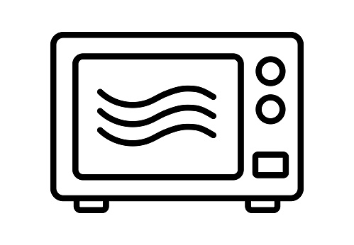 Kitchen microwave oven symbol vector illustration icons