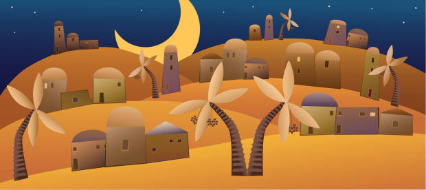 Middle East Decorative Night Landscape