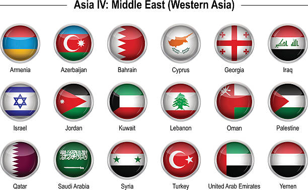 Flags - Asia 4: Middle East  Lebanon Flag stock illustrations