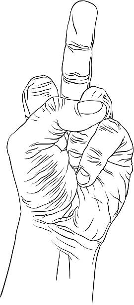 Royalty Free Middle Finger Sketch Clip Art, Vector Images
