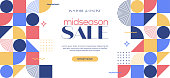 istock Midseason Sale Web Banner, Geometric Abstract Style Design 1353764387