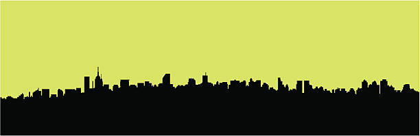 NYC - Midtown Manhattan Skyline vector art illustration