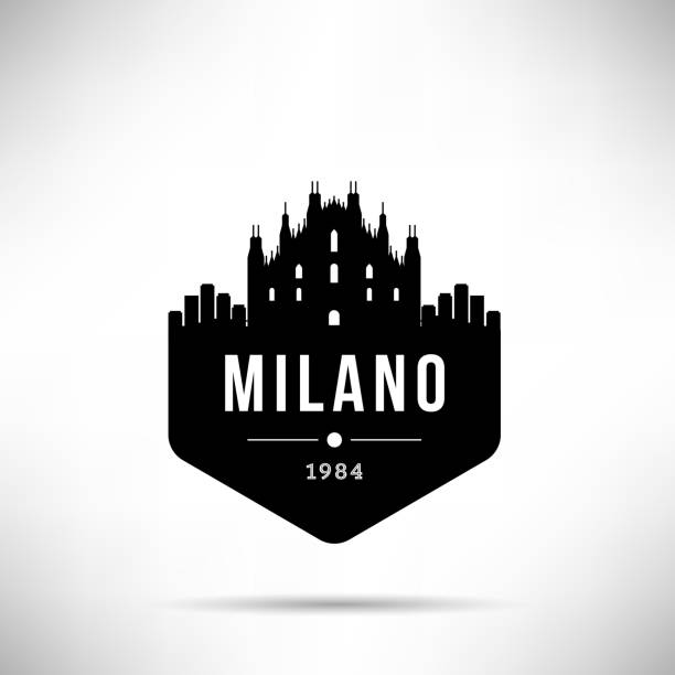 milano city modern skyline vector szablon - milan stock illustrations
