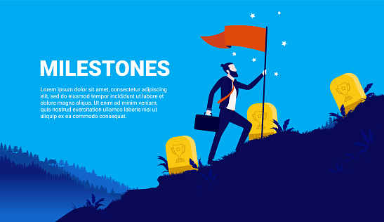Milestones in business vector illustration