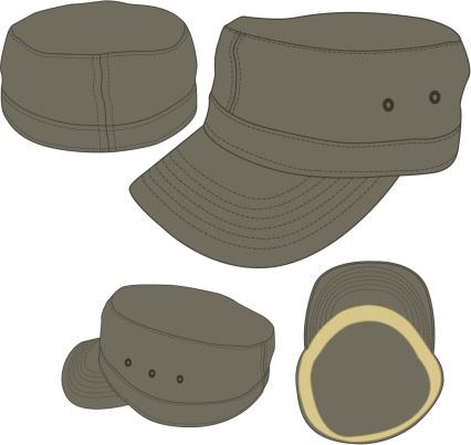 Military Army Cadet Fitted Hat Template