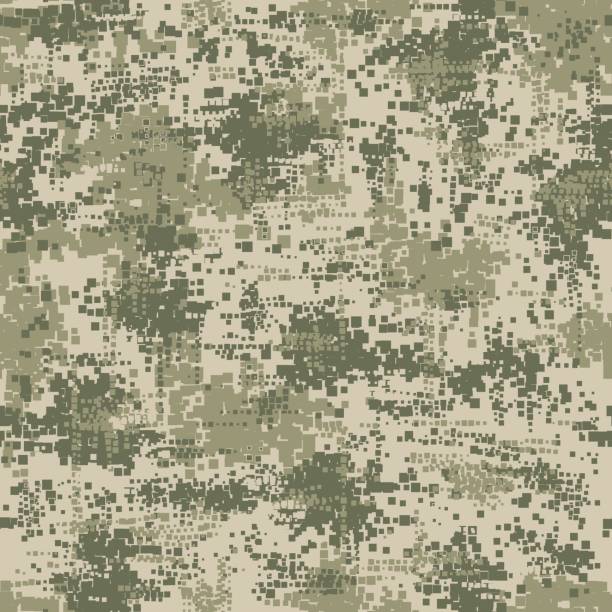 Military army uniform pixel seamless pattern Military army uniform pixel seamless pattern. Vector camouflage digital soldier background texture military designs stock illustrations