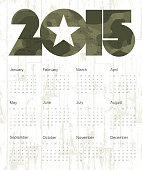 Military Calendar 2015. Vector.
