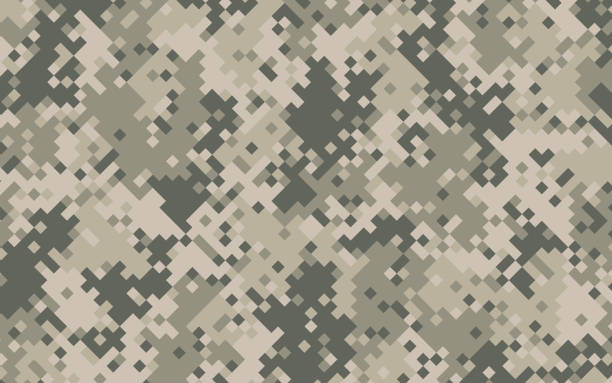 Military Digital Pixel Camouflage Background Pattern Military digital veterans day camouflage pattern abstract background design. military patterns stock illustrations