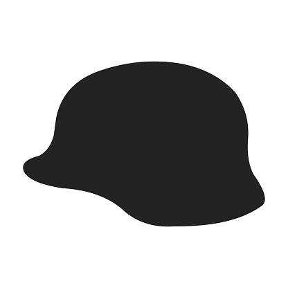 Military Helmet Icon In Black Style Isolated On White ...