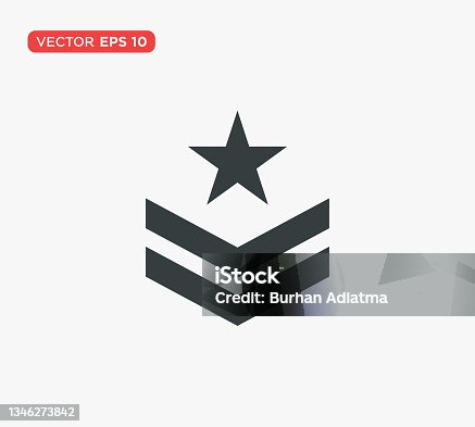 istock Military Rank Badge Emblem Icon Vector Illustration Design Editable Resizable EPS 10 1346273842