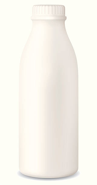 milk bottle vector art illustration