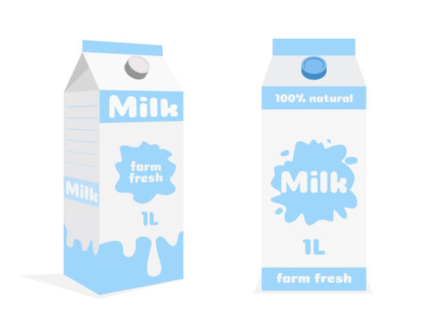 ilustrações, clipart, desenhos animados e ícones de caixa de leite - caixa de leite
