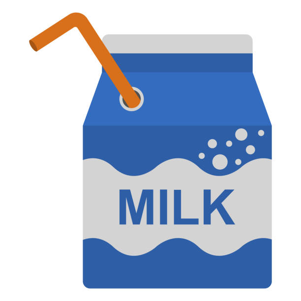 ilustrações, clipart, desenhos animados e ícones de embalagem cartonada de leite - caixa de leite