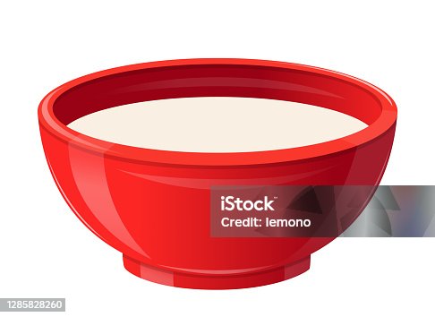 istock Milk in Ceramic Bowl, Healthy Breakfast Concept. Realistic Soup Plate Full of White Liquid. Natural Food, Dairy Drink 1285828260