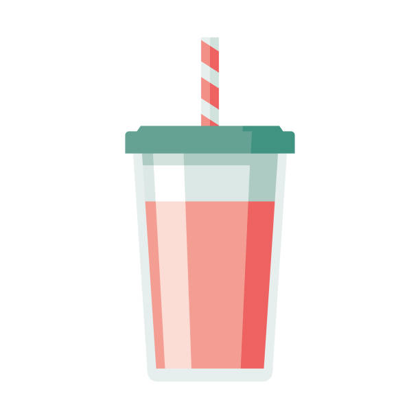 bildbanksillustrationer, clip art samt tecknat material och ikoner med milkshake platt design dessert ikon - smoothie