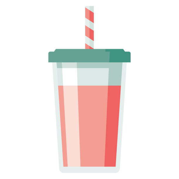 Milkshake Icon on Transparent Background A flat design icon on a transparent background (can be placed onto any colored background). File is built in the CMYK color space for optimal printing. Color swatches are global so it’s easy to change colors across the document. No transparencies, blends or gradients used. smoothie clipart stock illustrations