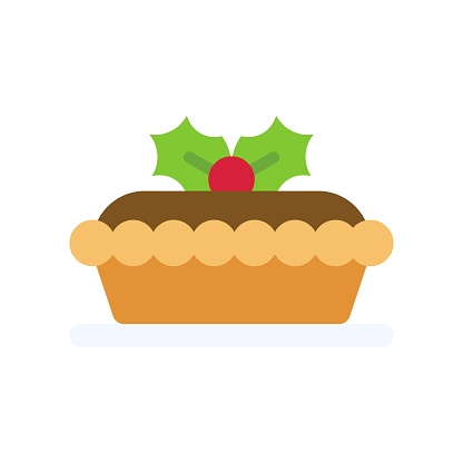 Mince pie icon, Christmas food and drink vector