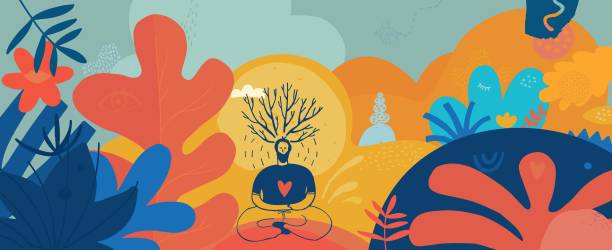Mindfulness Abstract Concept vector art illustration