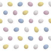 A brightly coloured seamless miniature easter egg pattern. This repeating pattern is perfect for your easter design project and the vector file can be scaled to any size without loss of quality.