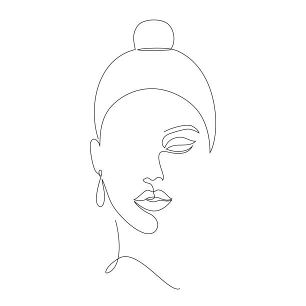 184 Tattoo Single Line Women Illustration And Painting Illustrations Royalty Free Vector Graphics Clip Art Istock,Drawing Anime Tumblr Girl Cizim