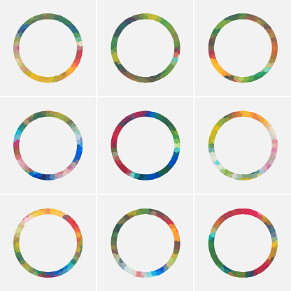 Minimalism colorful circle icon collection for design
