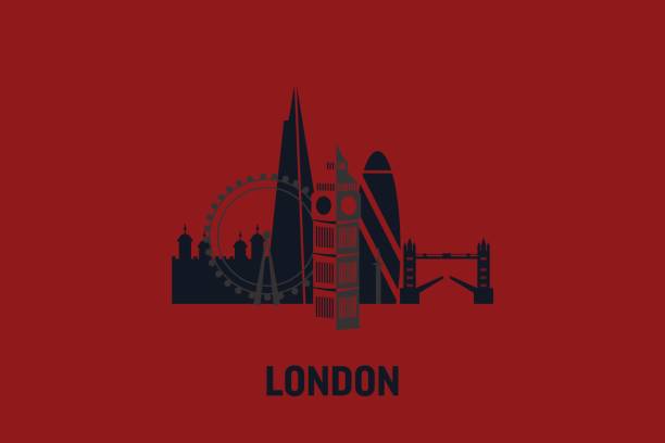 ilustrações de stock, clip art, desenhos animados e ícones de minimalist illustration of london principal buildings. flat vector design. - prision