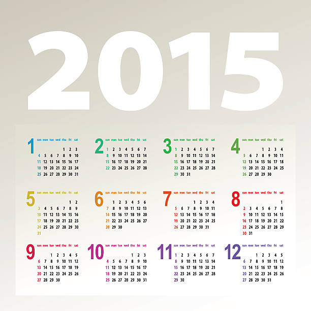 minimalistic 2015 calendar vector art illustration