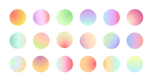 Minimalistic, pastel colored circles collection on white background. vector art illustration