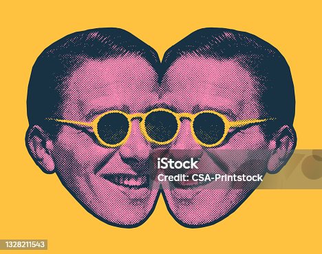 istock Mirror Image of Mans Face 1328211543