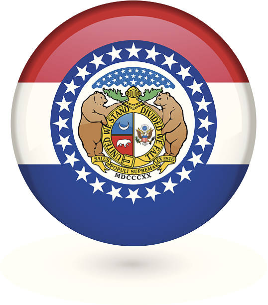 Missouri flag button vector art illustration