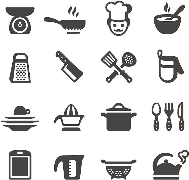 Mobico icons - Cooking Mobico collection - Cooking and Kitchen icons. cooking pan stock illustrations