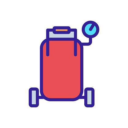 mobile air compressor top view icon vector outline illustration