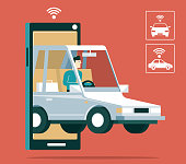 Mobile apps for transportation - Illustration