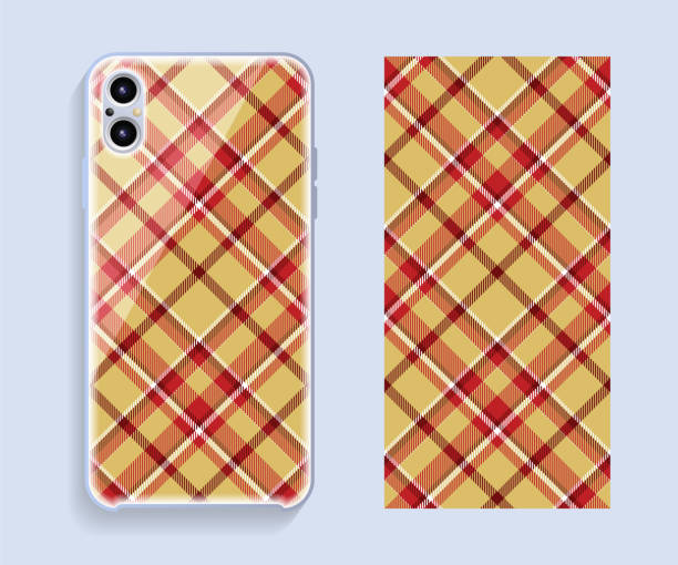 Mobile phone cover design. Template smartphone case vector pattern.  phone cover stock illustrations