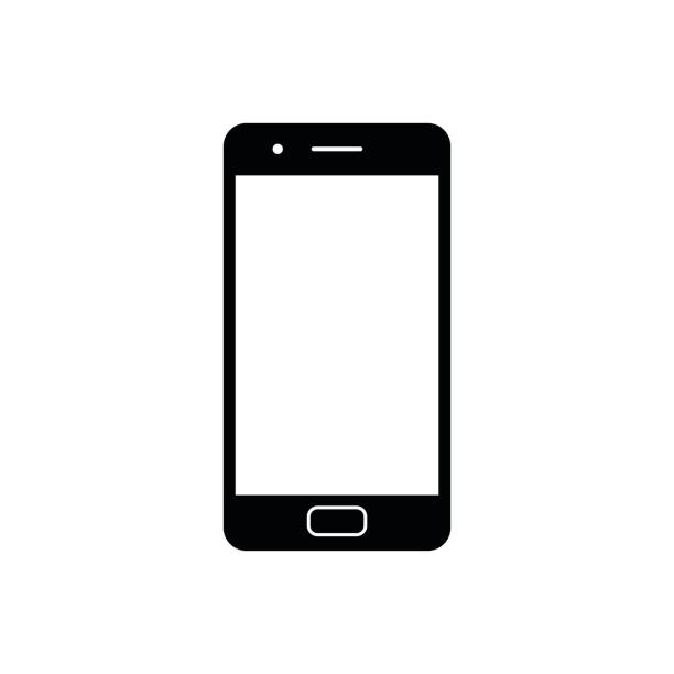 Mobile phone icon. Black, minimalist icon isolated on white background. Smart phone simple silhouette. Mobile phone icon. Black, minimalist icon isolated on white background. Smart phone simple silhouette. Web site page and mobile app design vector element. technology clipart stock illustrations