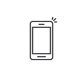 istock Mobile phone icon vector, line art outline smartphone symbol, simple linear cellphone pictogram isolated on white 899623028