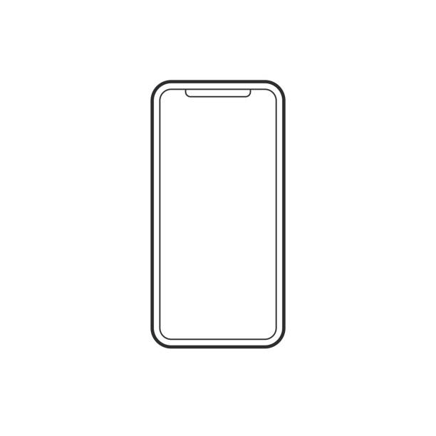 Mobile phone Mobile phone outline icon. Smartphone symbol vector illustration. outline stock illustrations