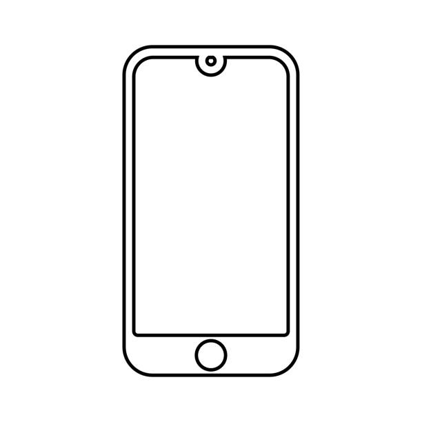 Mobile phone with a blank screen. Mobile phone with a blank screen. telephone line stock illustrations