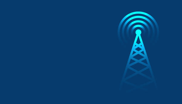 mobile tower transmission radar technologie hintergrunddesign - antenne stock-grafiken, -clipart, -cartoons und -symbole