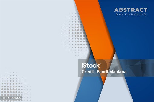 istock Modern Abstract Background Minimalist Diagonal Overlapped Blue and Orange 1345477363