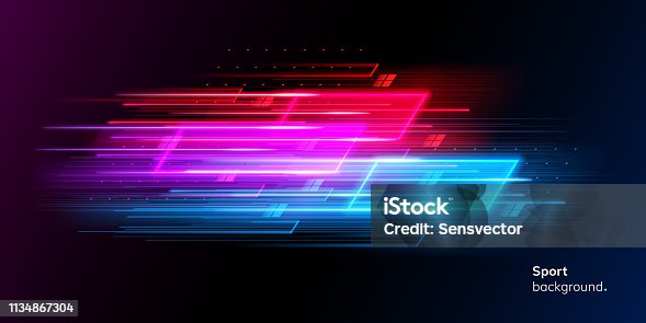 istock Modern abstract neon sport background or collage 1134867304