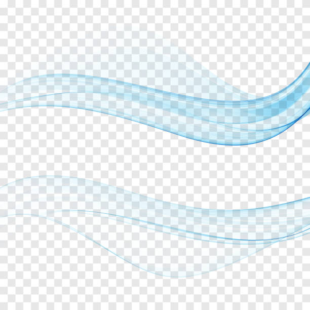 ilustrações de stock, clip art, desenhos animados e ícones de modern abstract transparent futuristic web swoosh wave collection. three blue transparent isolated separate lines layout. vector illustration - wind